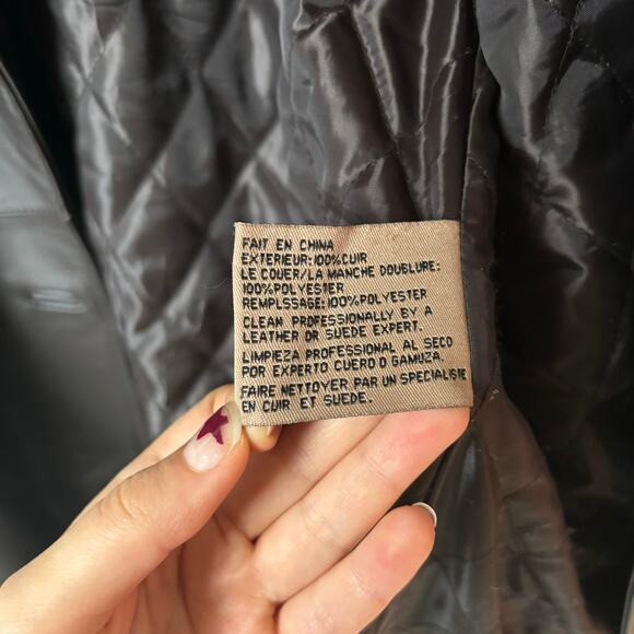 Excelled Collection Leather Trench Coat - Picture 3 of 10